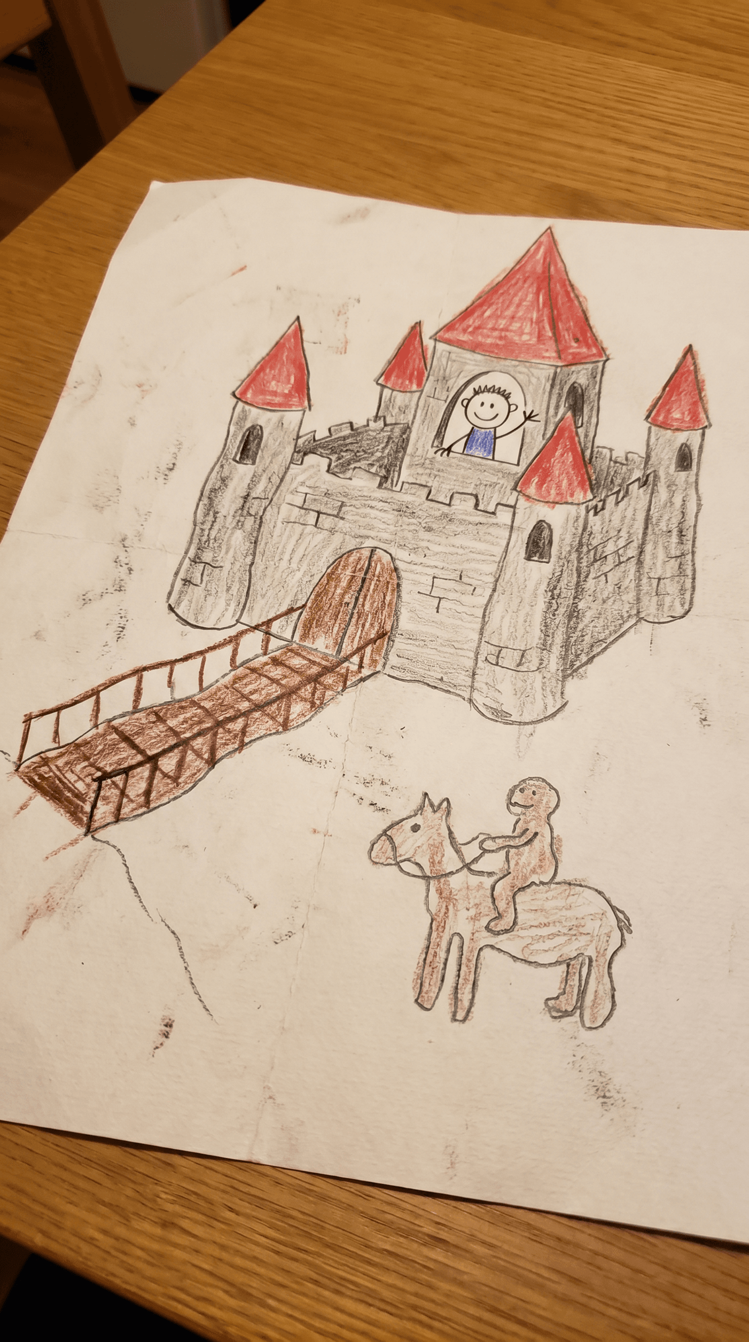 Kinderzeichnung Schloss und Märchen